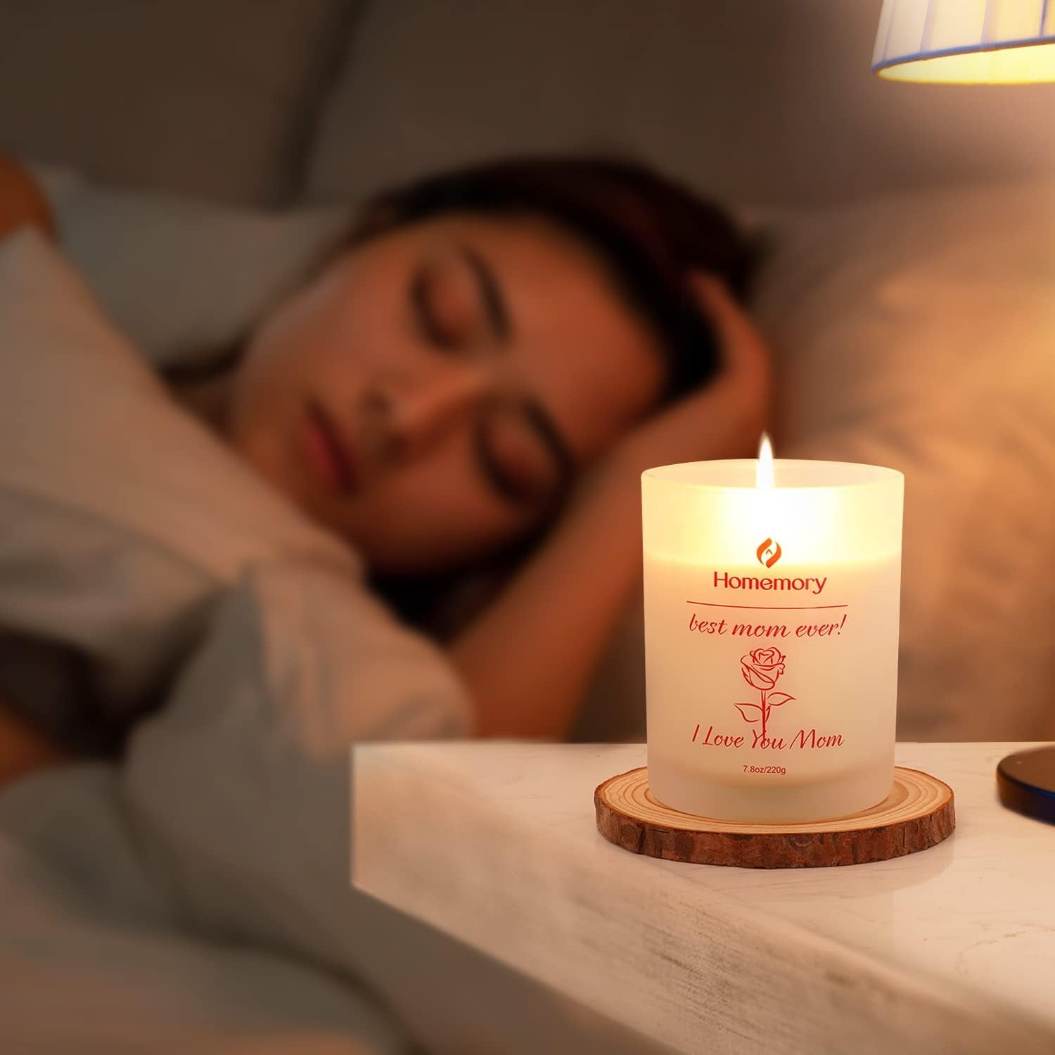 Mom Candle Rose Scented Candles for Women, Best Mom Ever Gifts, Natural Non-Toxic Soy Candles with Essential Oils, Aromatherapy Candle, Jar Candle (Rose, Jasmine, Lavender & Lilac
