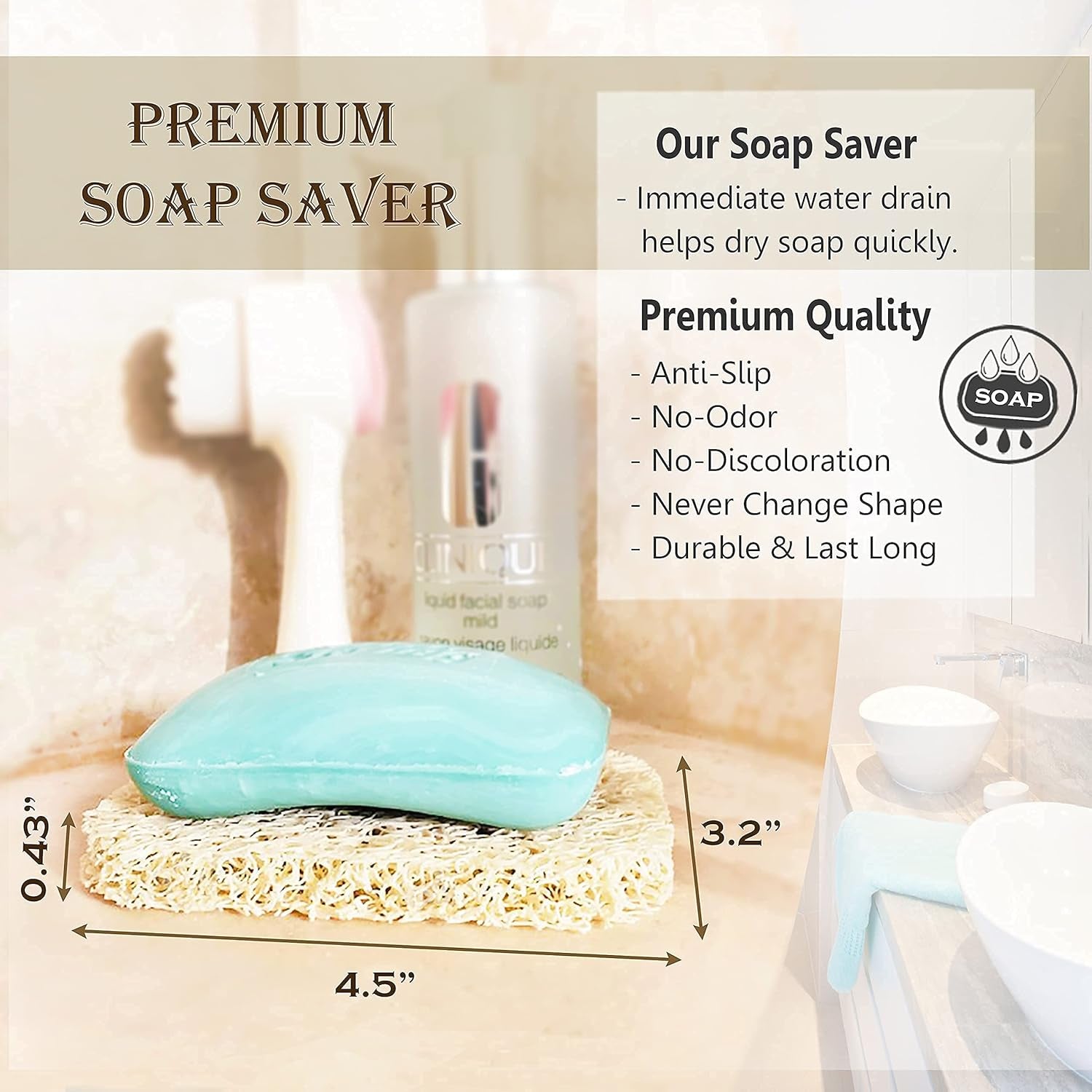 [8Pack Keep Soap Clean & Fresh Bathroom Soap Dishes, Soap Saver Set | Eco-Friendly, Recyclable | Flexible & Durable Soap Lift | Bpa-Free, Non-Slip Bath Soap Holders