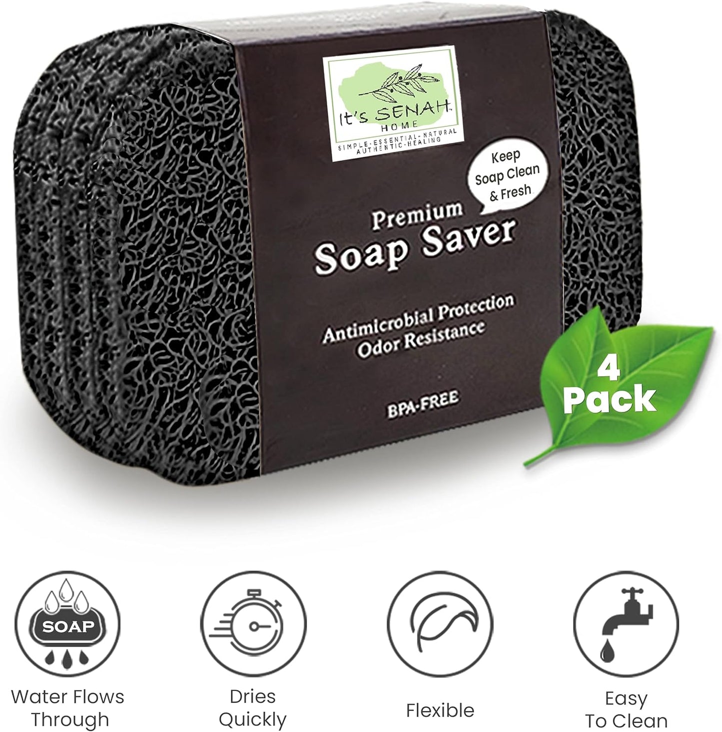 [8Pack Keep Soap Clean & Fresh Bathroom Soap Dishes, Soap Saver Set | Eco-Friendly, Recyclable | Flexible & Durable Soap Lift | Bpa-Free, Non-Slip Bath Soap Holders